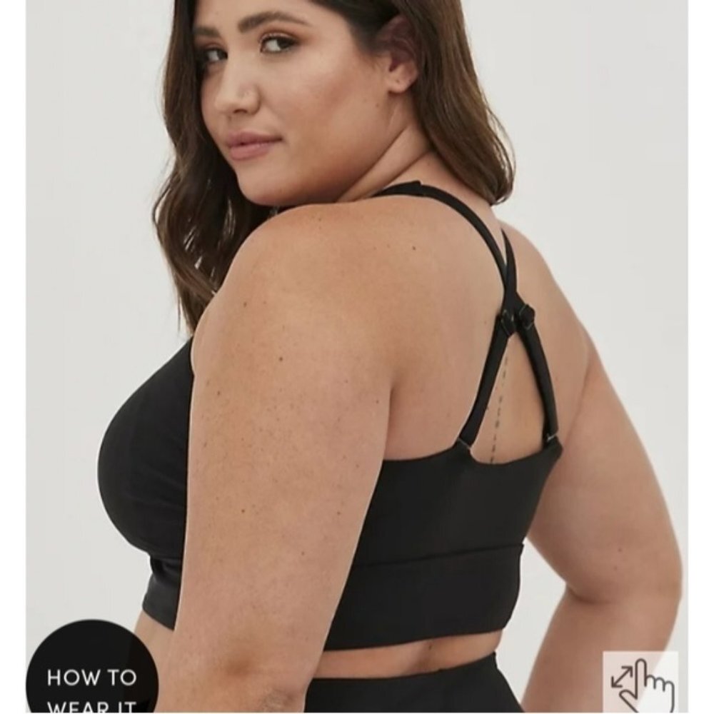 New Torrid Wireless scoop bikini top black, woman's Sz 1x - Picture 3 of 11